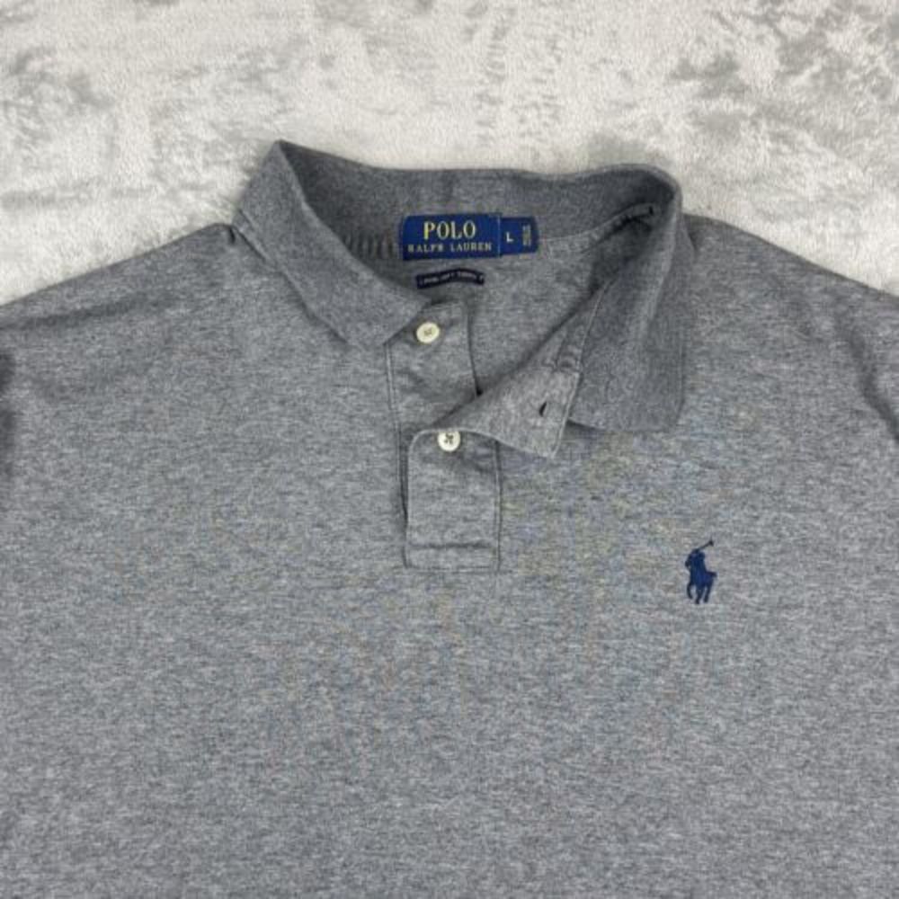 Polo Ralph Lauren Shirt Mens Large Gray Pima Soft‎ Touch Short Sleeve